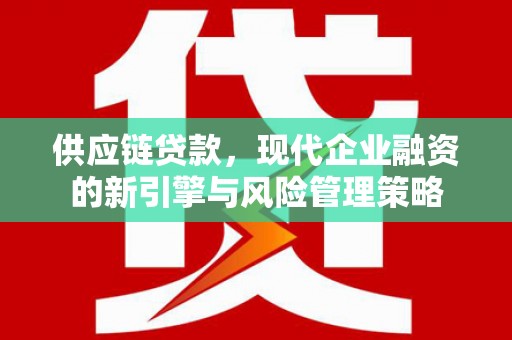 旺苍供应链贷款，现代企业融资的新引擎与风险管理策略
