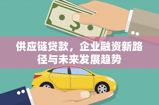旺苍供应链贷款，企业融资新路径与未来发展趋势