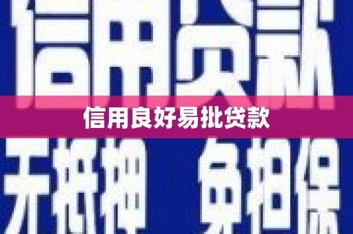 旺苍信用良好易批贷款
