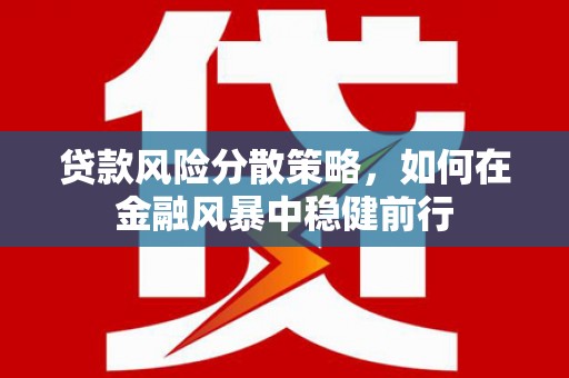 旺苍贷款风险分散策略，如何在金融风暴中稳健前行