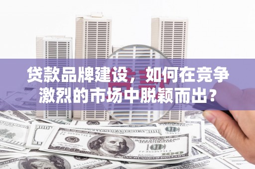 旺苍贷款品牌建设，如何在竞争激烈的市场中脱颖而出？