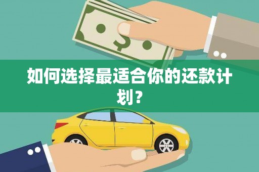 旺苍如何选择最适合你的还款计划？
