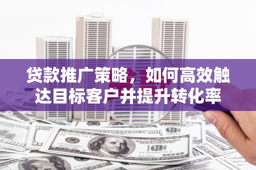 旺苍贷款推广策略，如何高效触达目标客户并提升转化率