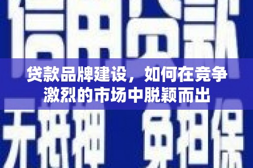 旺苍贷款品牌建设，如何在竞争激烈的市场中脱颖而出