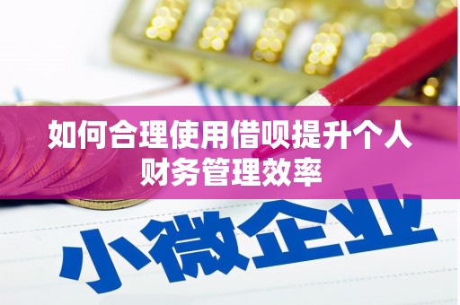 旺苍如何合理使用借呗提升个人财务管理效率