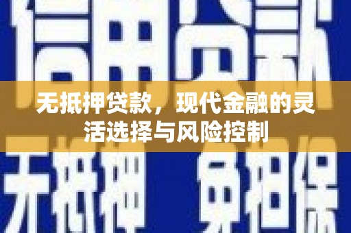 旺苍无抵押贷款，现代金融的灵活选择与风险控制