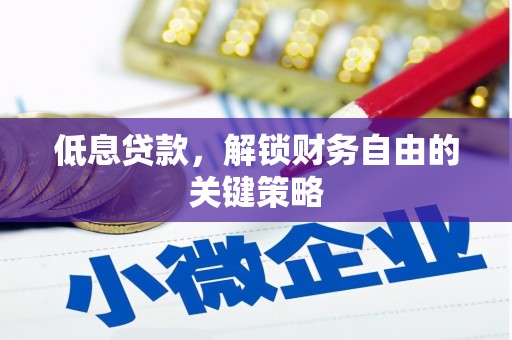 旺苍低息贷款，解锁财务自由的关键策略