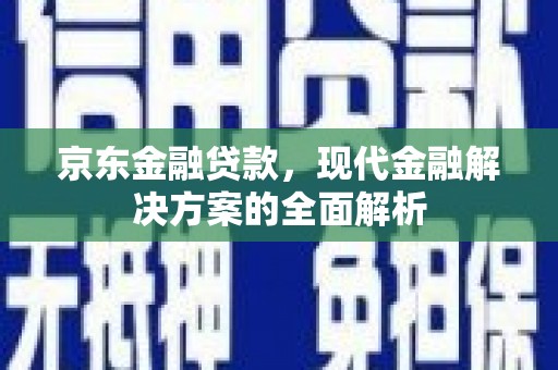 旺苍京东金融贷款，现代金融解决方案的全面解析