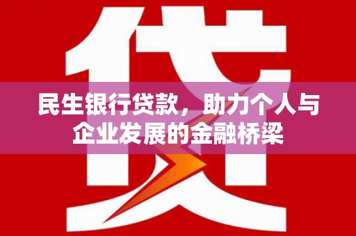 旺苍民生银行贷款，助力个人与企业发展的金融桥梁