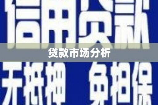 旺苍贷款市场分析