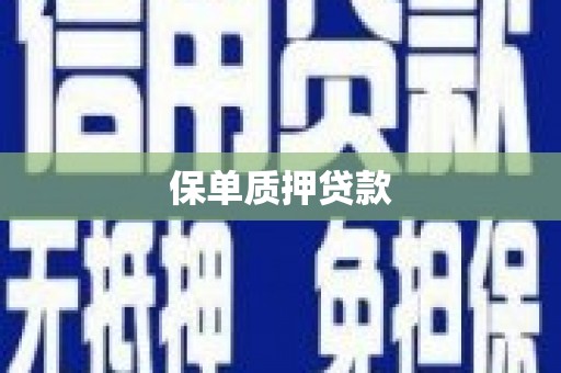 旺苍保单质押贷款
