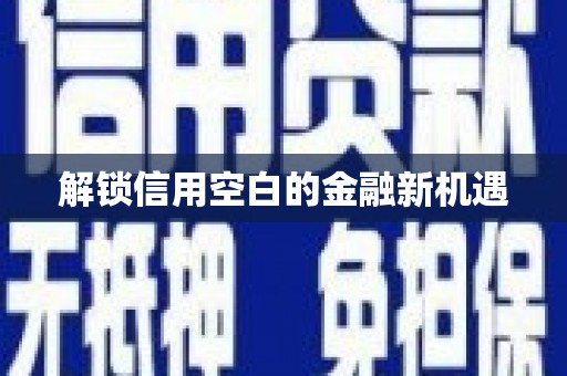 旺苍解锁信用空白的金融新机遇